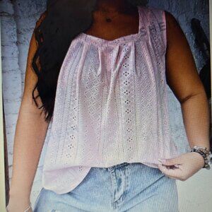 NWT SHEIN LUNE Plus Size Solid Color Schiffy Camisole Top (PINK) 16 (2XL)